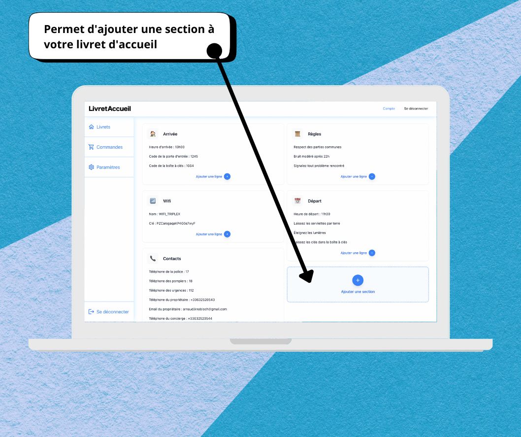 Créez de nouvelles sections selon vos besoins