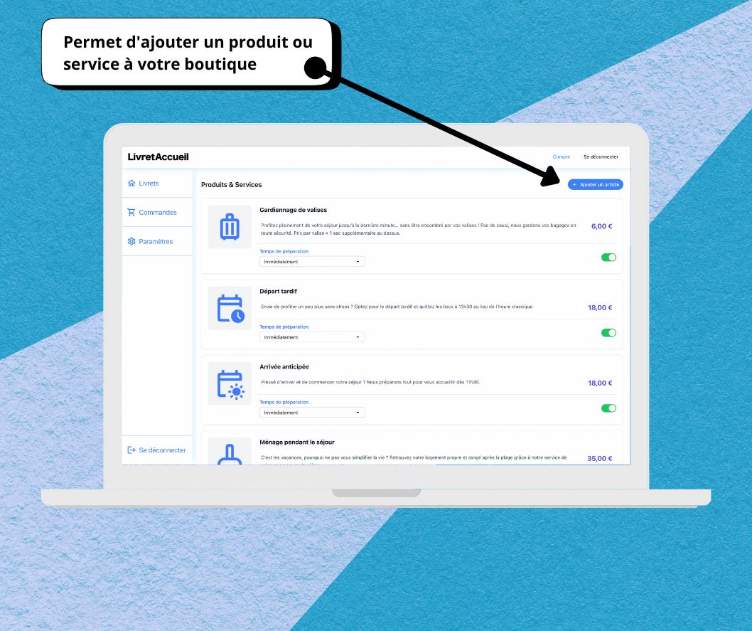 Ajoutez des produits ou services à votre boutique